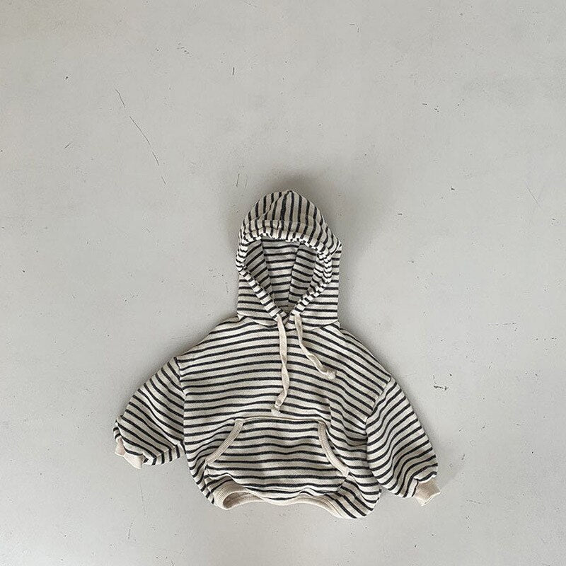 Oversized Striped Hooded Sweatshirt - JAC