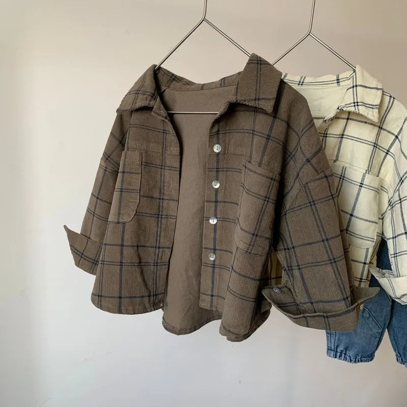 Vintage Flannel Checked Long Sleeve Shirt