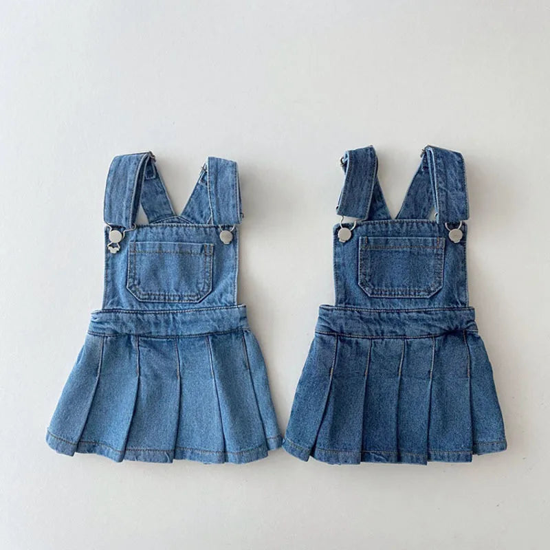 Girls denim dress, baby & toddler blue denim pinafore dress