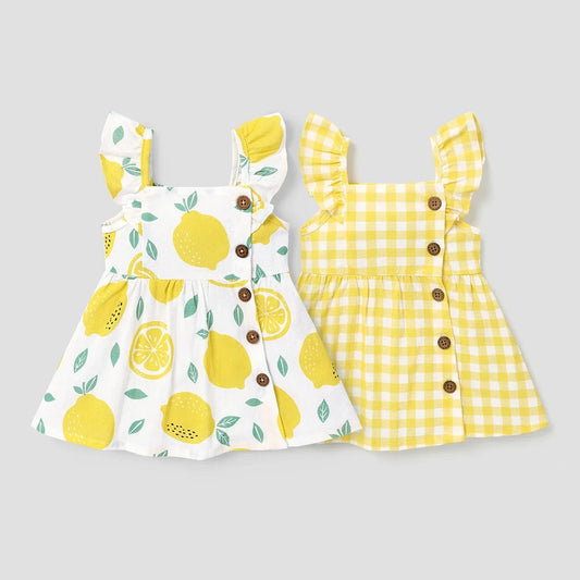 Cotton Gingham Lemon Dress - JAC
