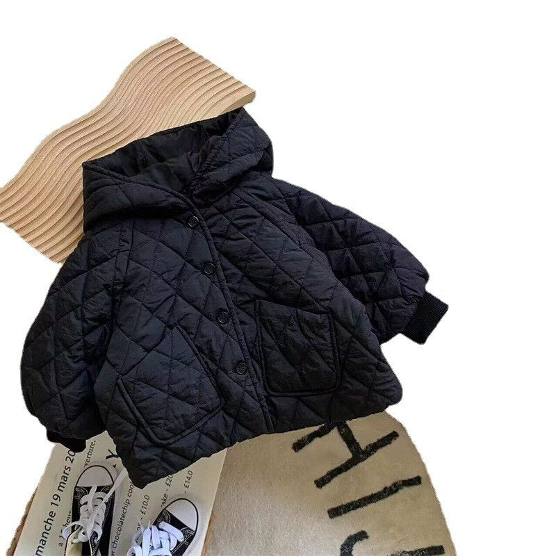 Black Quilt Hooded Coat - JAC