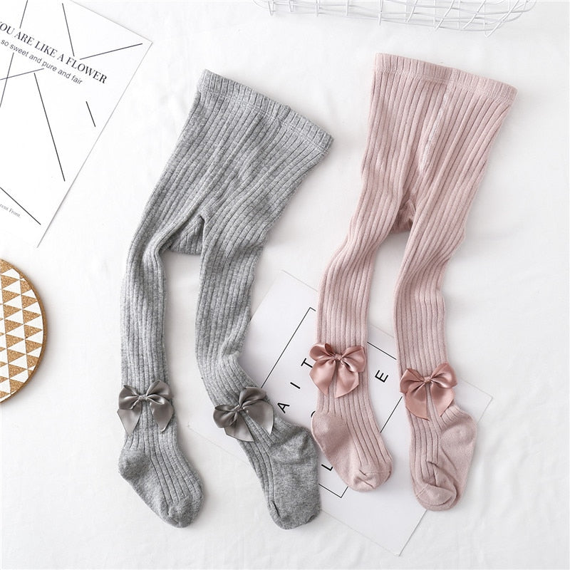 Bowknot Knitted Cotton Tights