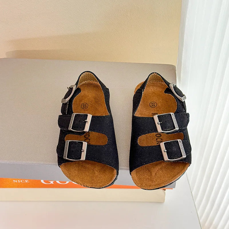 cork footbed sandals for toddlers, girls and boys sandals, double strap suede kids sandals, baby sandals, toddler, sandals , kids summer shoes 