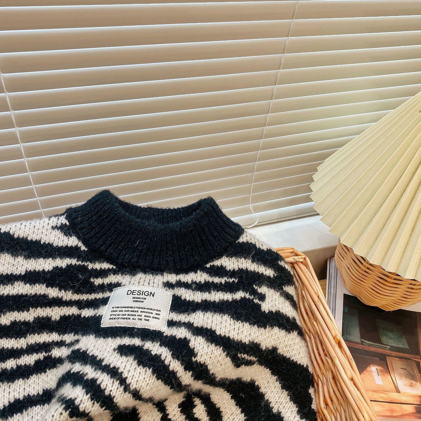 Zebra Knit Sweatshirt