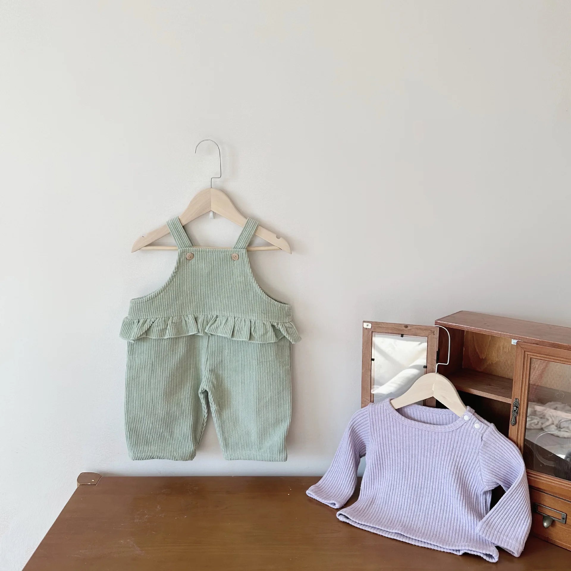 baby dungarees-knit-jumper-set-girls-corduroy-dungarees-blouse-infant-girls-outfit
