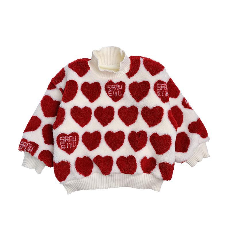 Heart Thick Warm Fleece Sweatshirt - JAC