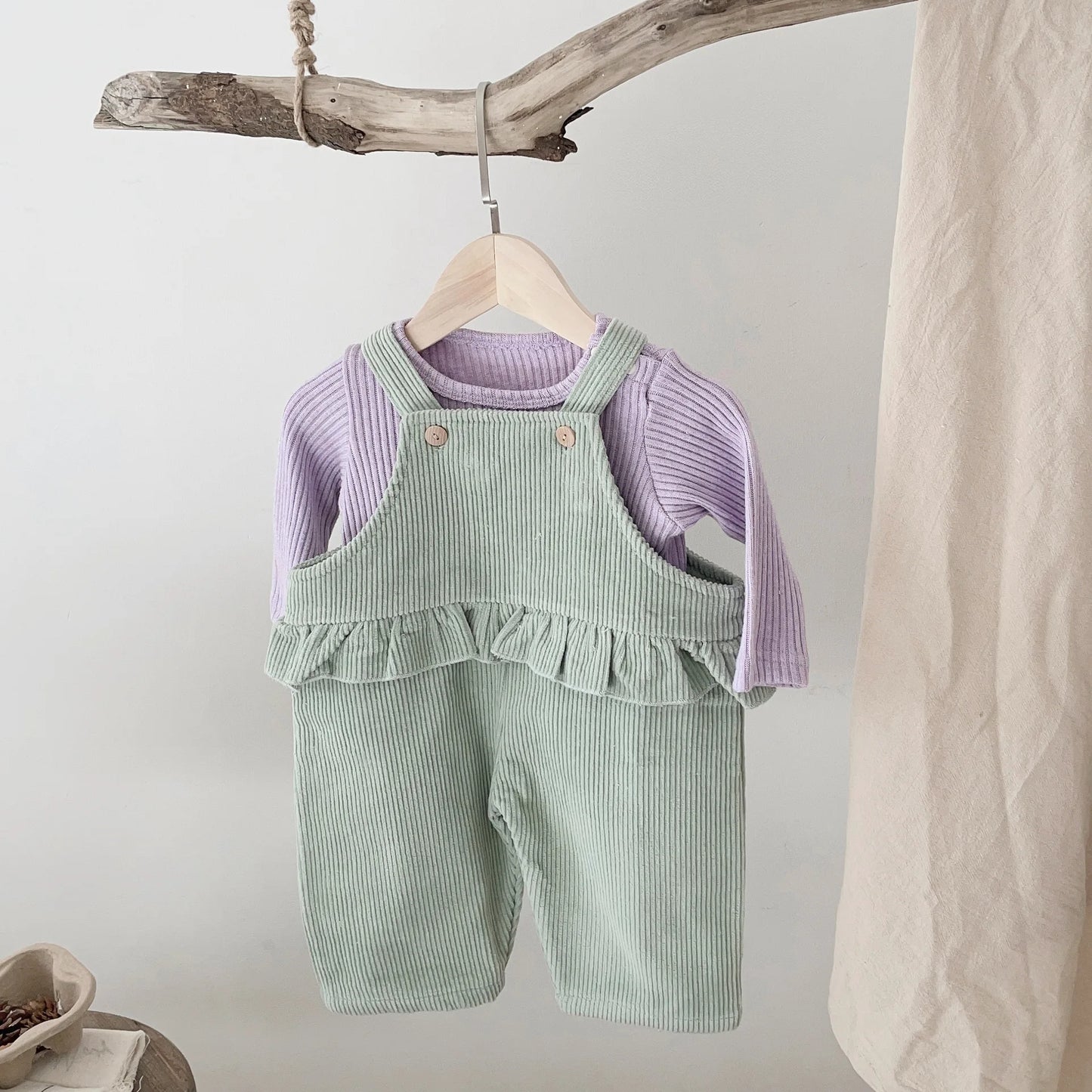 baby dungarees-knit-jumper-set-girls-corduroy-dungarees-blouse-infant-girls-outfit