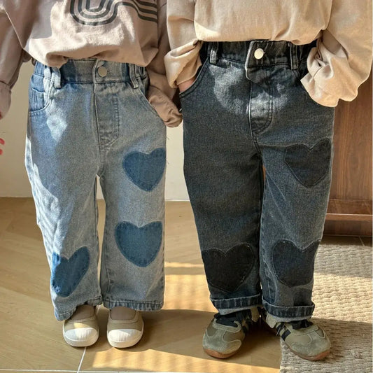 Denim Heart Straight Jeans - JAC