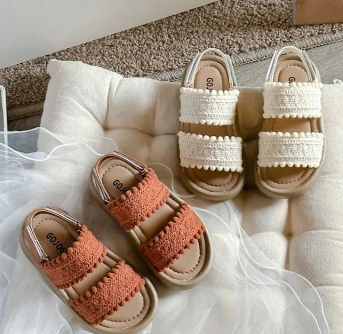 girls sandals , velcro sandals , kids baby and toddler sandals , embroidery sandals , double strap sandals , kids flatform sandals , sandals in colours brown and white , madden girl sandals 