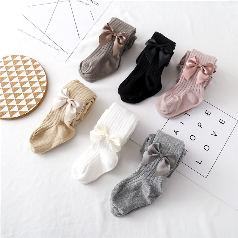 Bowknot Knitted Cotton Tights