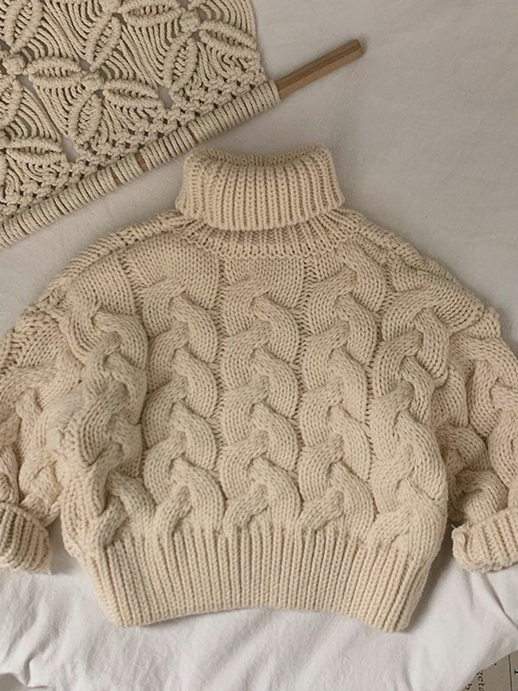 Turtle Neck Cable Knit Jumper