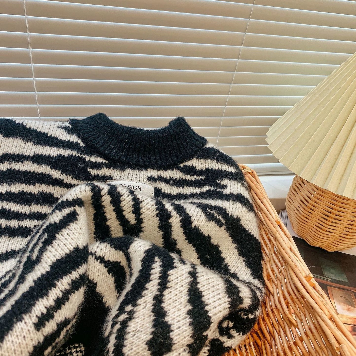 Zebra Knit Sweatshirt