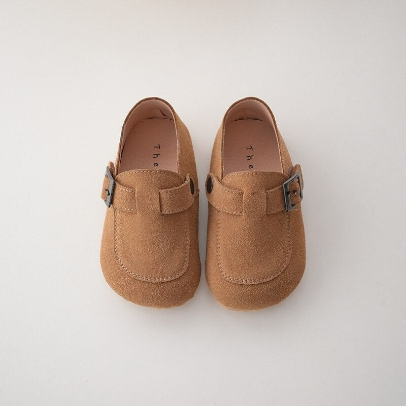 Boys Suede Buckle Loafers