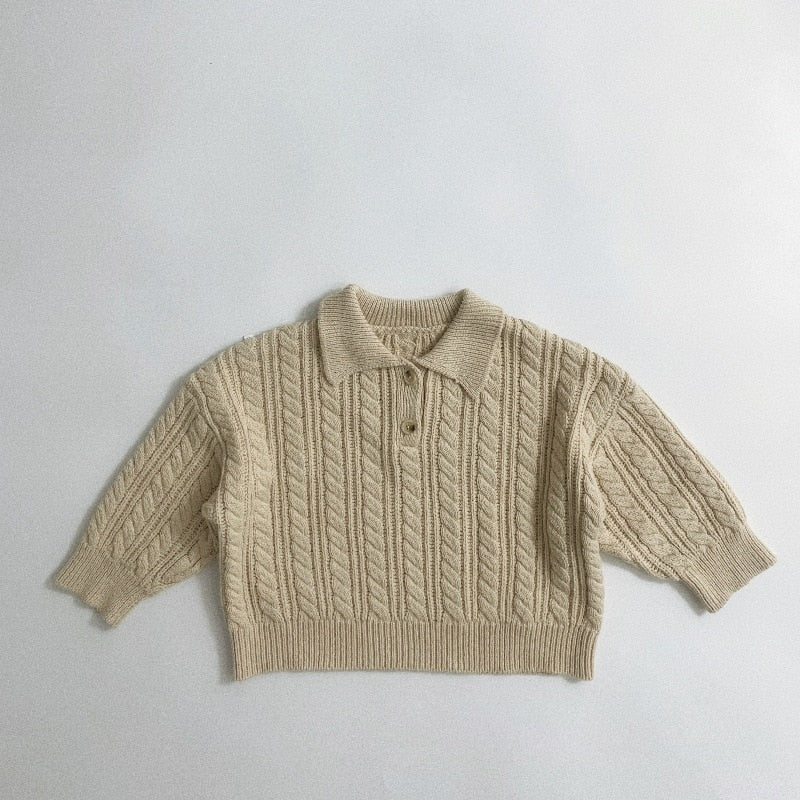 Vintage Cable Knit Button Up Sweatshirt
