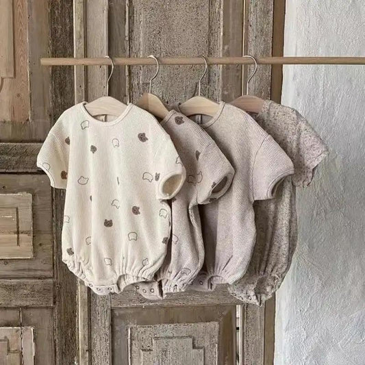 Baby Short Sleeve Cotton Waffle Bodysuit - JAC