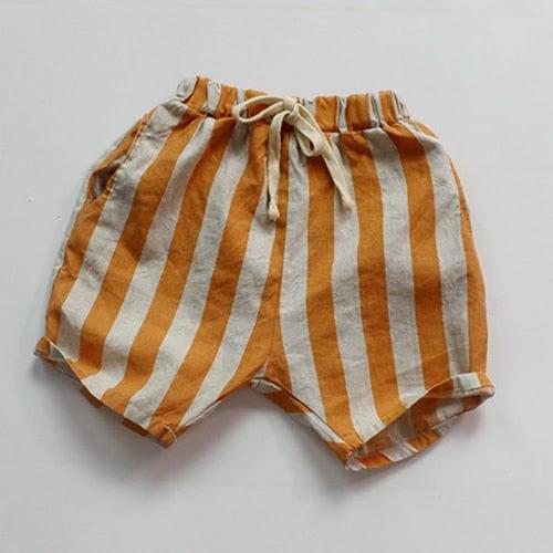 Cotton Draw String Stripe Shorts