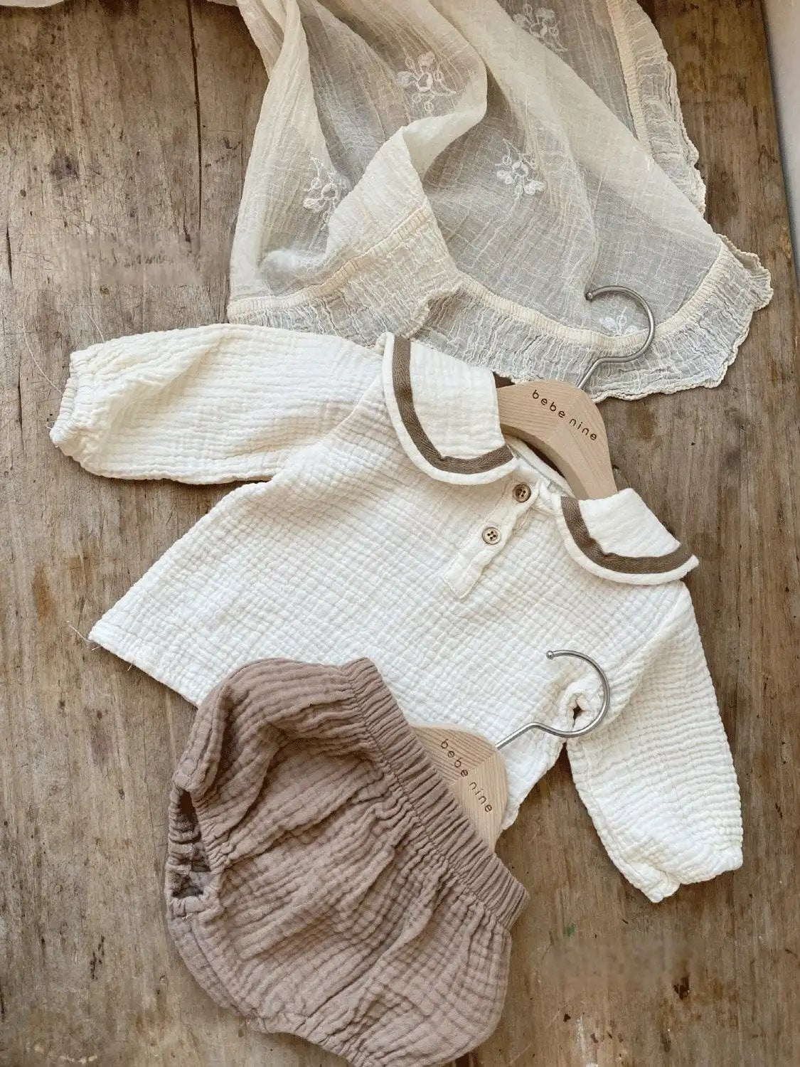 Baby Organic Cotton Blouse Bloomers Two Piece Set & Romper With Hat - JAC