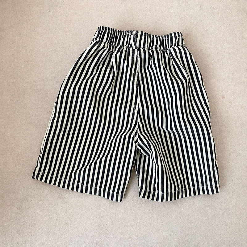 Stripe Corduroy Long Shorts
