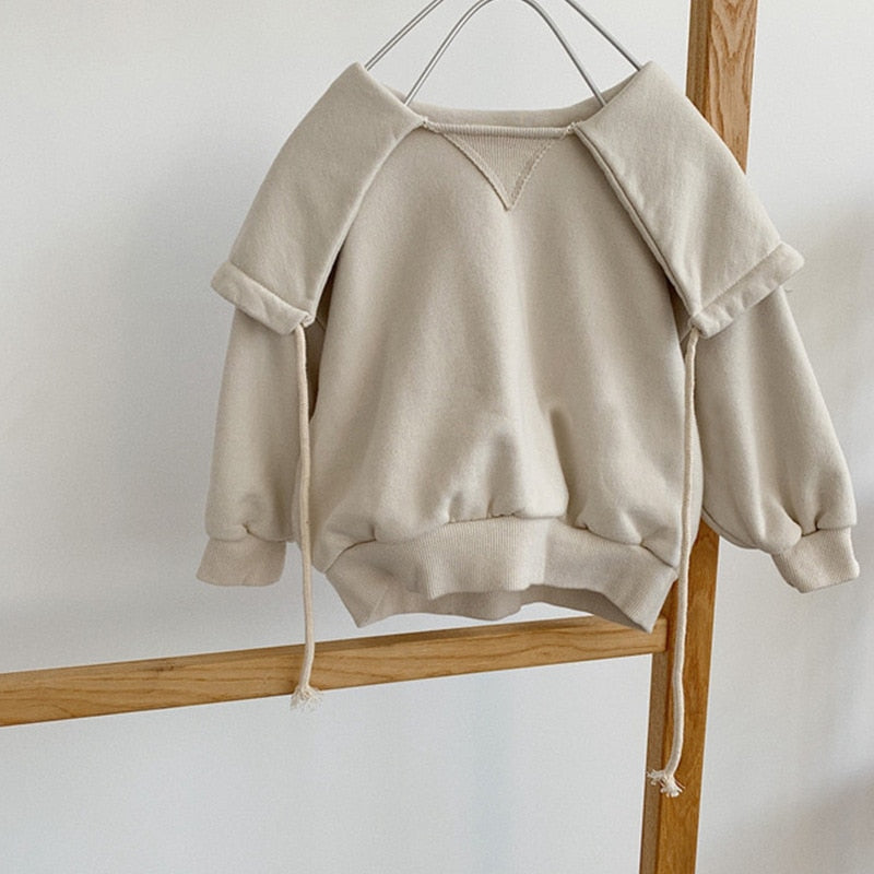 Girls Drawstring Jumper With Padded Shoulders