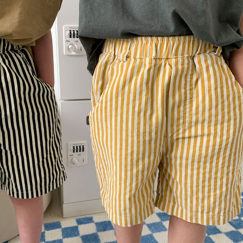 Stripe Corduroy Long Shorts