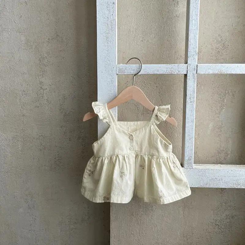 Baby Girls Embroidered Ruffle Dress & Shorts Co-ord Matching Set - JAC