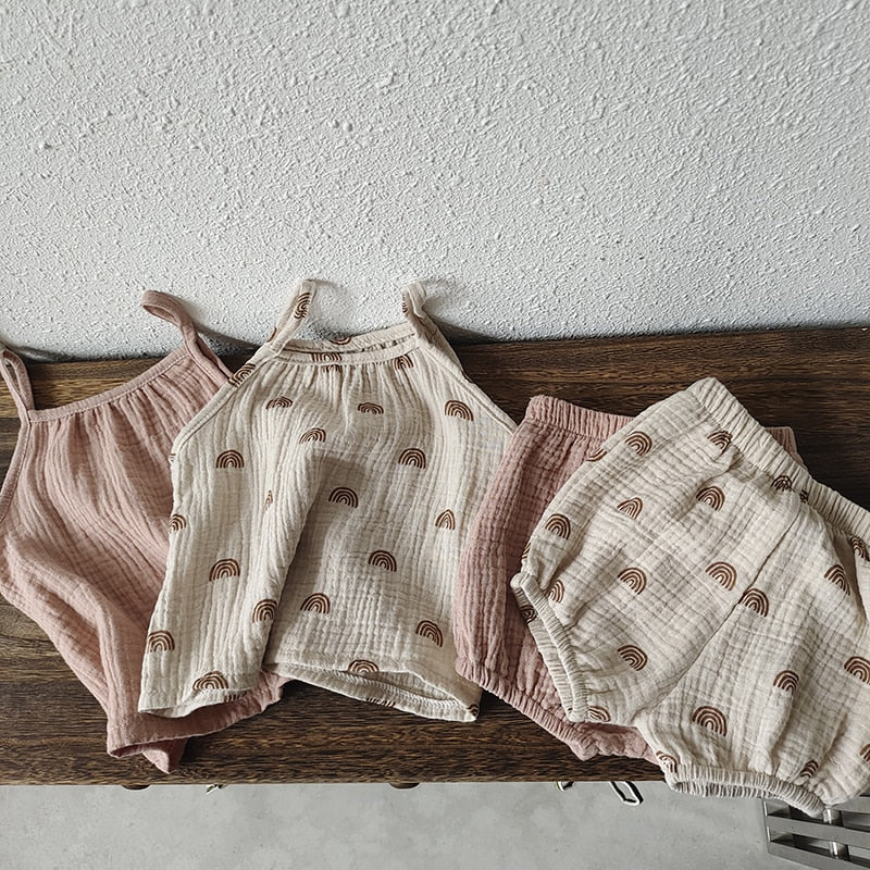 Toddler Cotton Vest Top & Bloomer Shorts Co-ord Two Piece Set