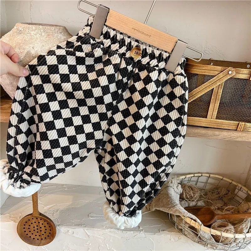 Checkerboard Fur Lined Trousers - JAC