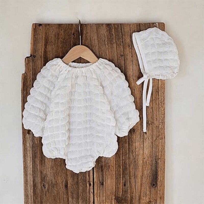 Baby Girl Cotton Ruffle Romper Top & Shorts Matching Set