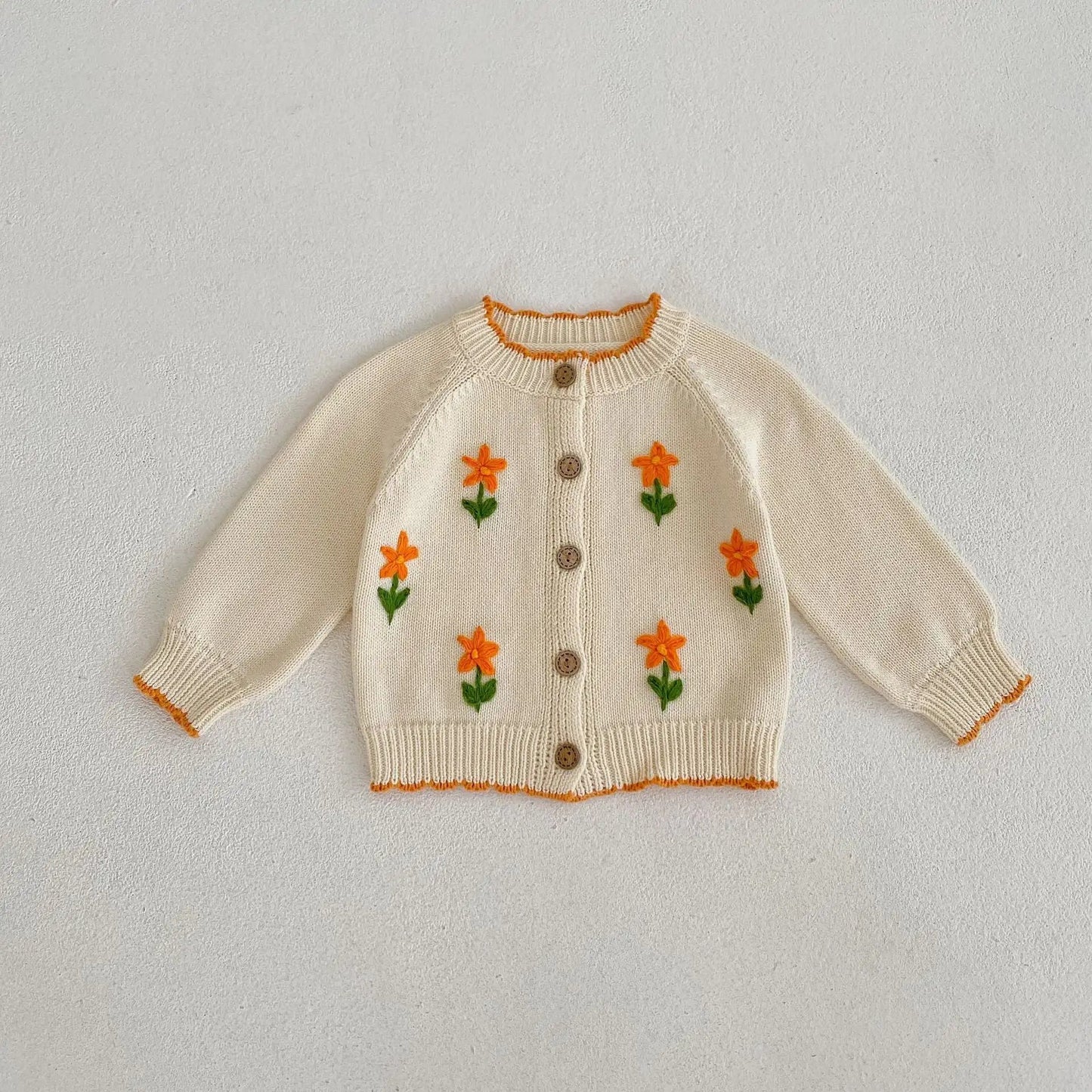 Embroidered Flower Knit Cardigan - JAC
