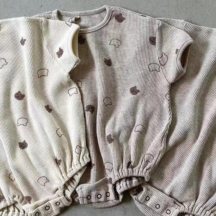 Baby Short Sleeve Cotton Waffle Bodysuit